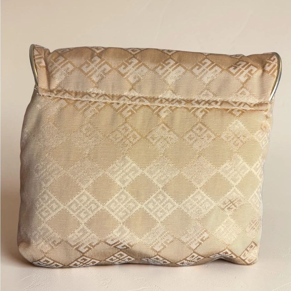 Givenchy Parfums 4G Monogram Clutch/Pouch/Beige & Gold Vintage